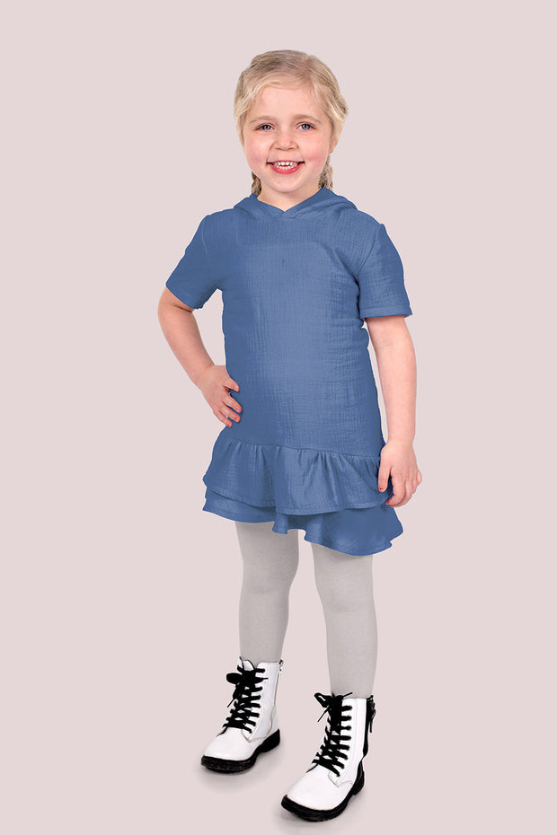 Mousseline stof Effen Indigo