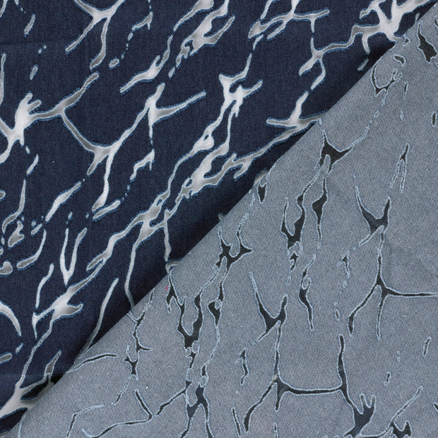 Denim fabric Abstract burnout 