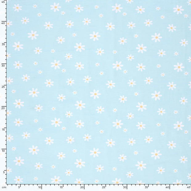 Baumwolle Jersey fabrik Blumen Hell Blau