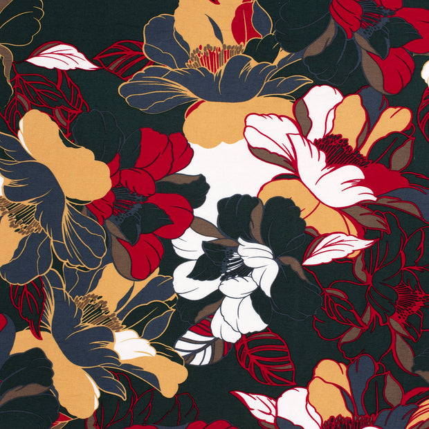 Viscose Nylon Crepe tela Verde oscuro 