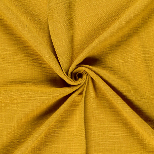 Double gaze tissu Ocre slub 