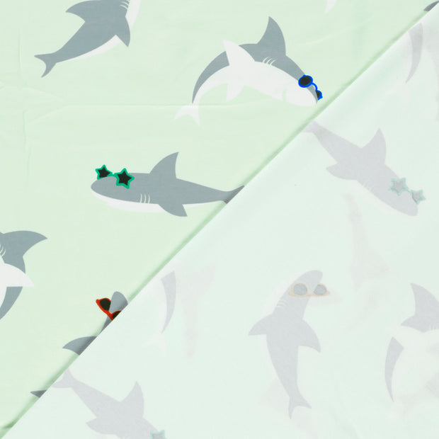 Jersey tissu Requins imprimé 