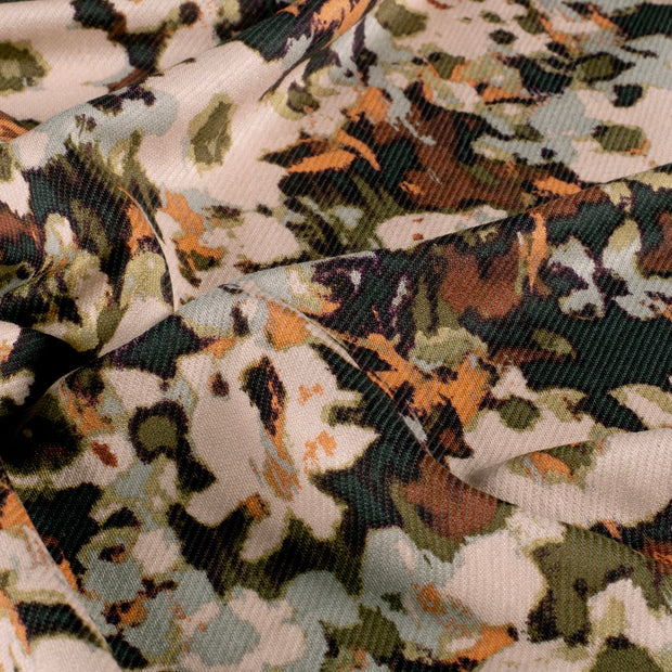 Viscose Nylon Jersey fabric Leopards Coral