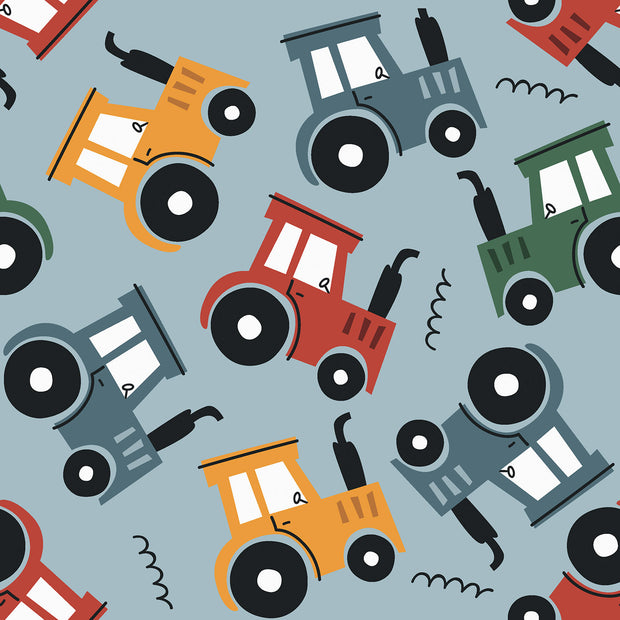 Aqua Protect (waterproof) fabric Tractors Baby Blue