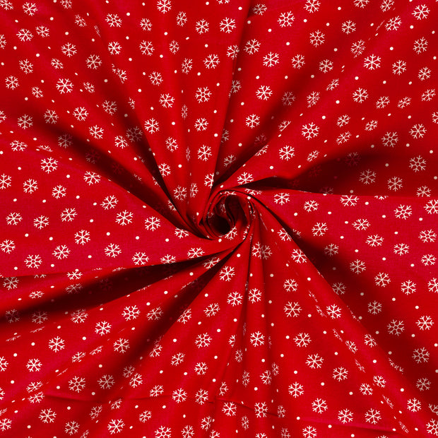Algodón Popelina tela Rojo estampado 