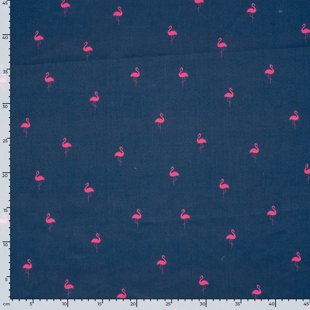 Zwembroek quick dry recycled stof Flamingo's Kobalt