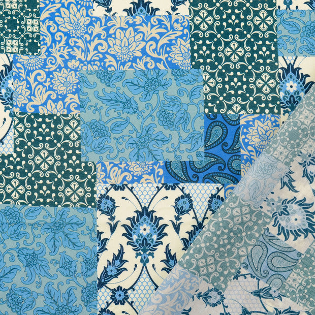 Cotton Poplin fabric Baby Blue digital printed 
