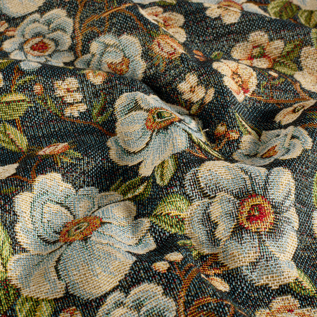 Gobeline fabrik Blumen Indigoblau