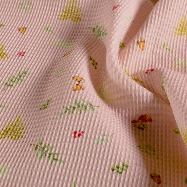 Waffle piqué fabric Old Pink