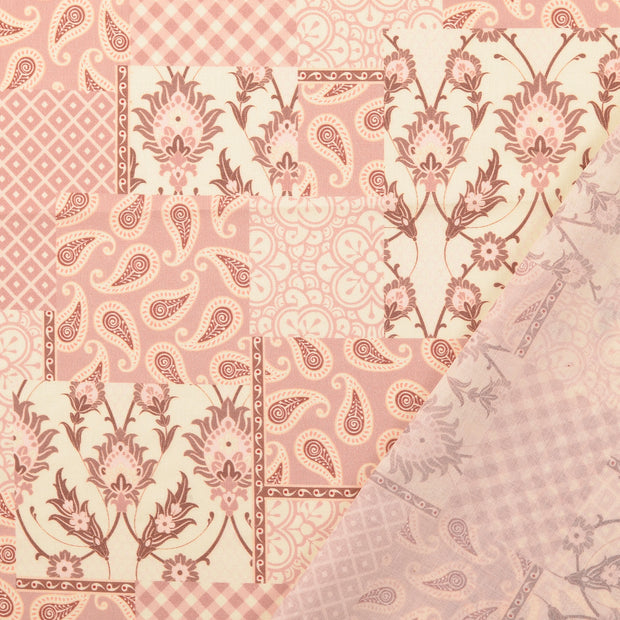 Cotton Poplin fabric Old Pink digital printed 
