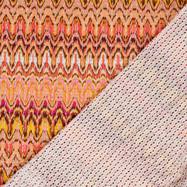 Plissé fabric Stripes digital printed 