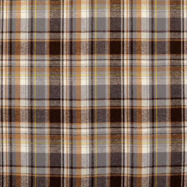 Flanel stof Ruiten Bruin