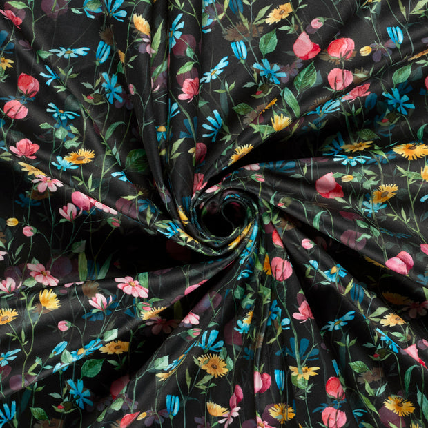 Velours tissu Noir imprimé numérique 