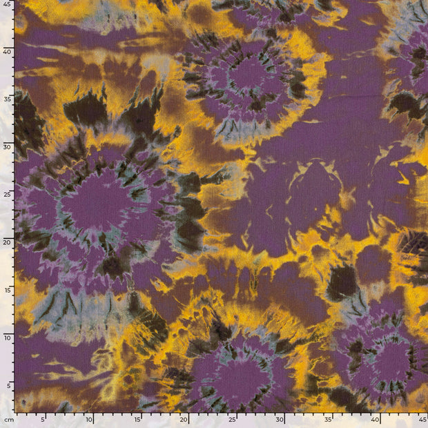 Borken Crepe fabric Abstract Purple
