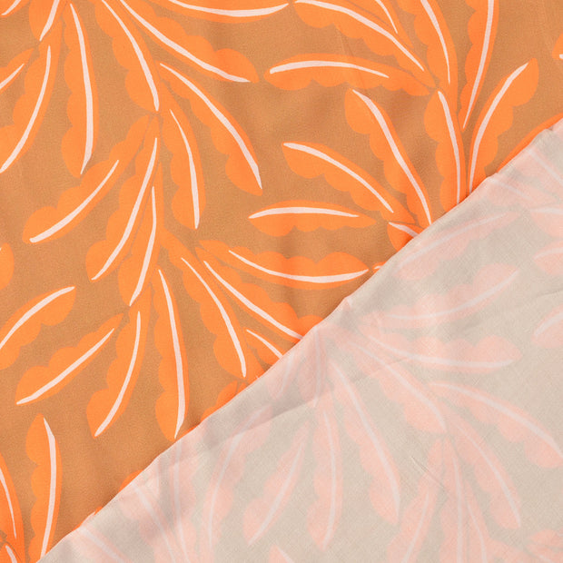 Viscose Satin fabrik Beige digital bedruckt 