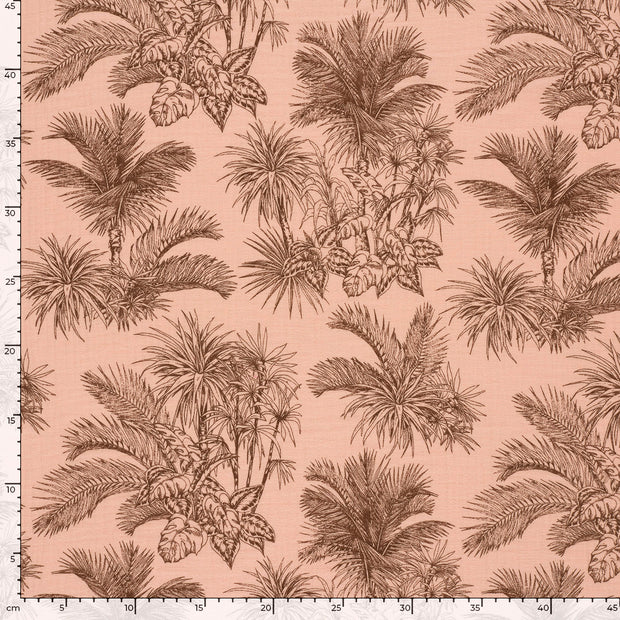 Muslin fabric Palmtrees Pink