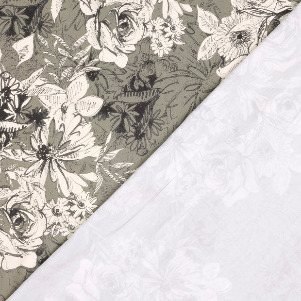 Twill fabric Flowers digital printed 