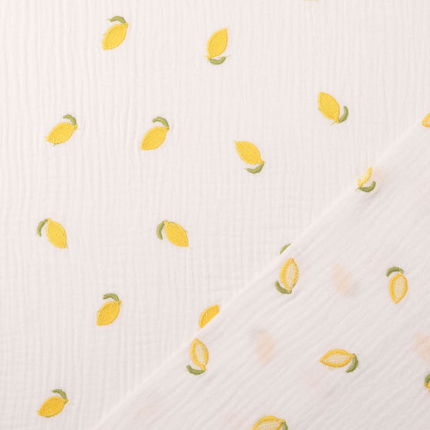 Muslin fabric White embroidered 