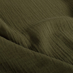 Mousseline extra breed Effen Kaki groen