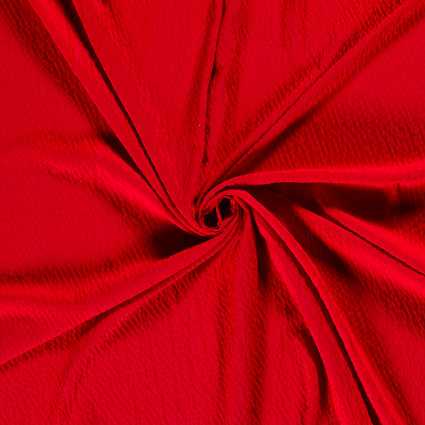 Viscose Bubble stof Rood bedrukt 