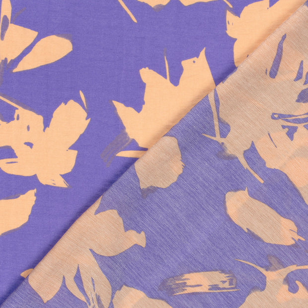 Viscose Nylon Twill fabric Leaves printed 