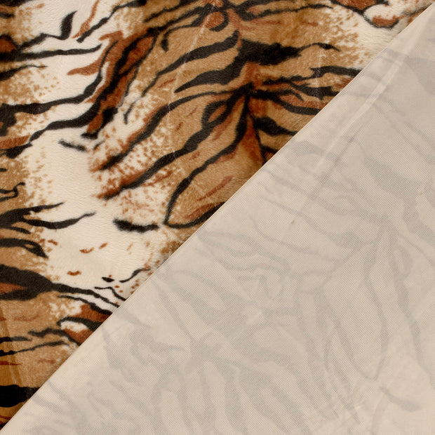 Velours fabric Tigers printed 