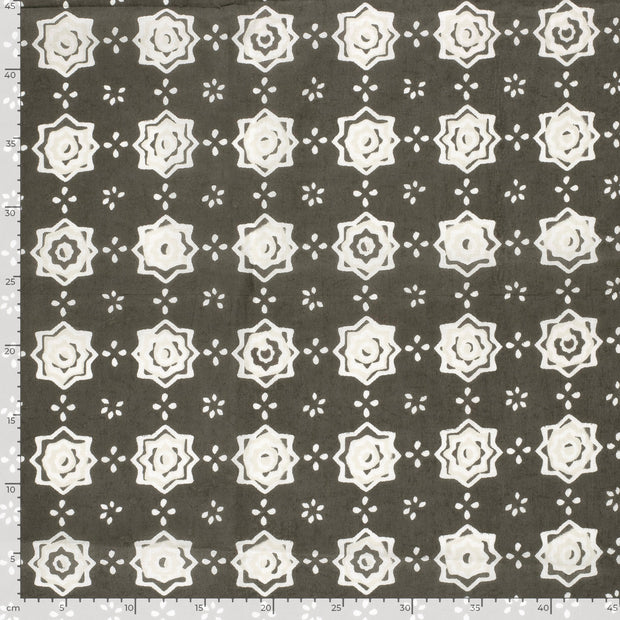 Voile stof Abstract Grijs