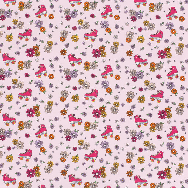 Jersey de Coton tissu Rose clair doux 