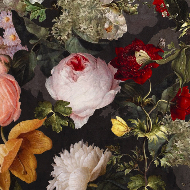 Samt fabrik Blumen Schwarz