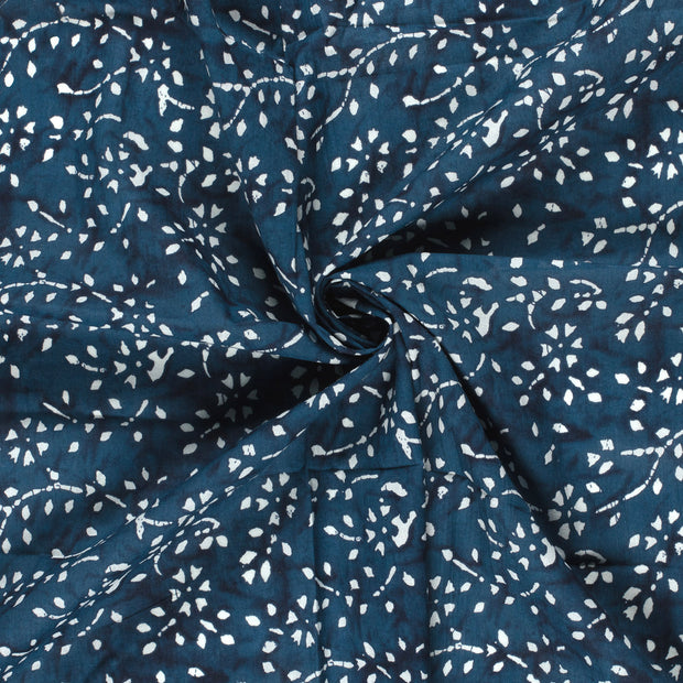 Voile fabrik Indigoblau bedruckt 