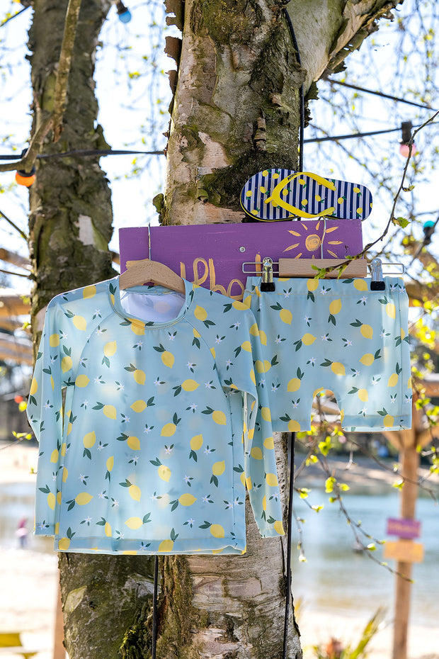 Swimwear Jersey UPF50 Recycled fabrik Obst & Früchte Mint
