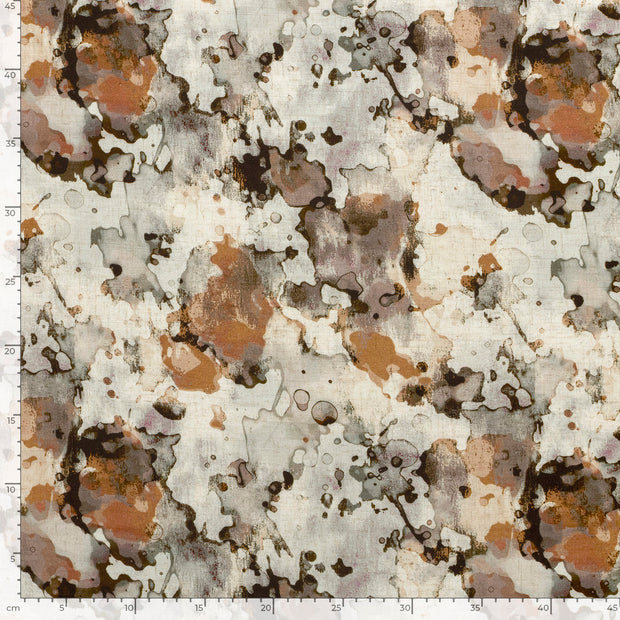 Viscose Lin Chaine et Trame tissu Abstrait Beige