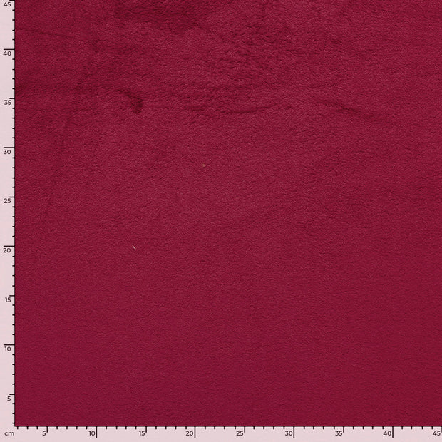 Polaire Doudou tissu Unicolore Bordeaux
