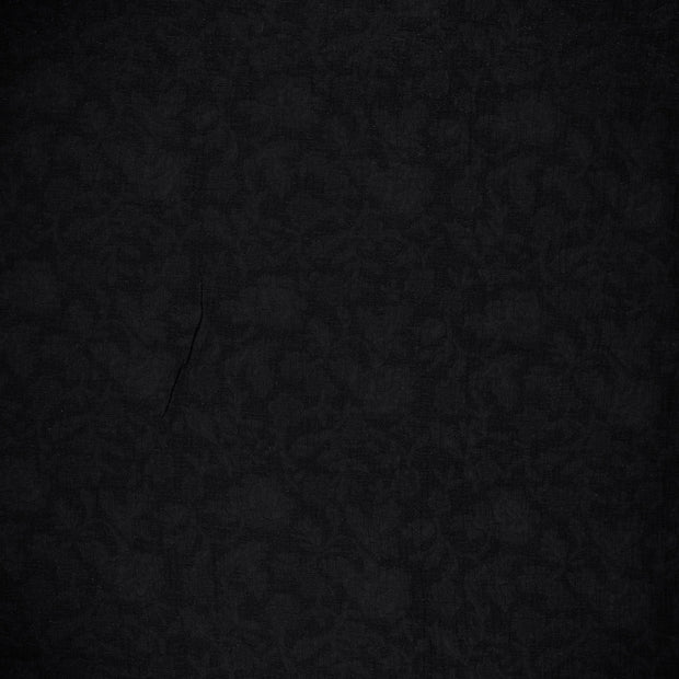 Coton Lin en Chaine et Trame tissu Noir mat 