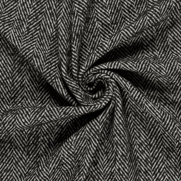Jacquard fabric Black brushed 