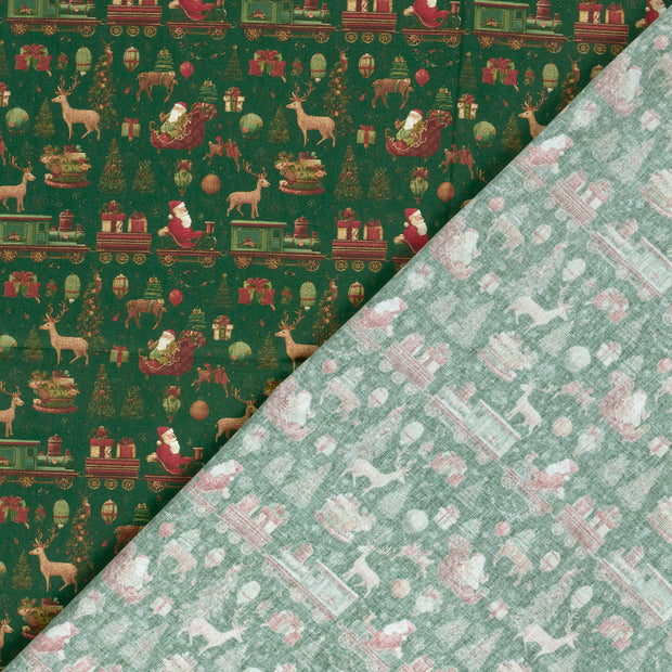 Cotton Poplin fabric Christmas digital printed 