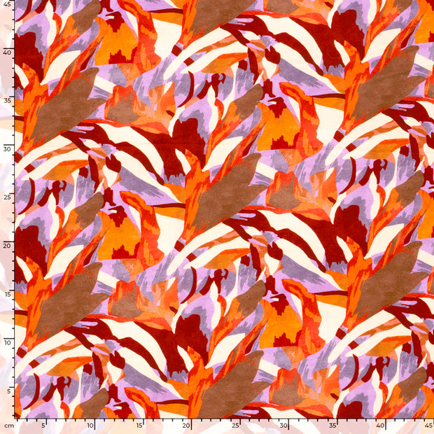 French Terry stof Abstract Oranje