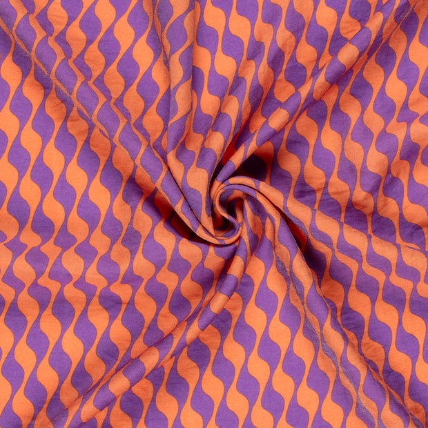 Viscose Nylon Twill fabrik Violett bedruckt 