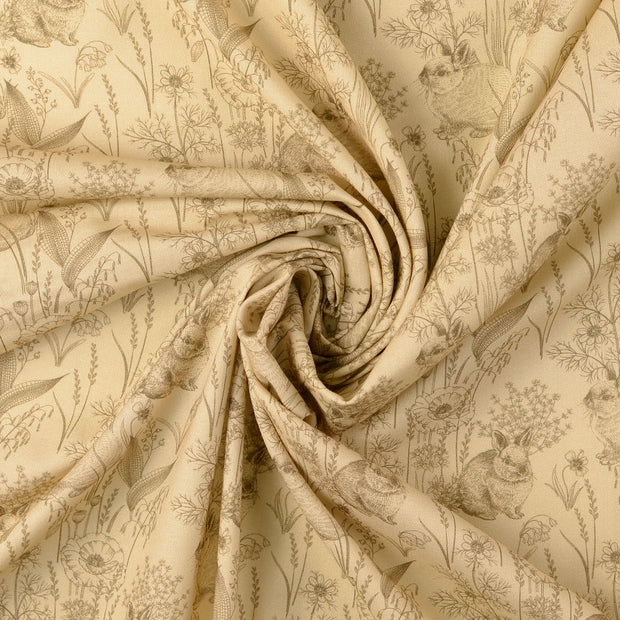 Cretonne fabric Beige 