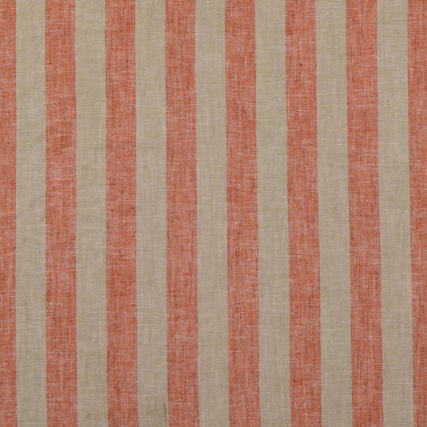 Linen fabric Stripes Orange