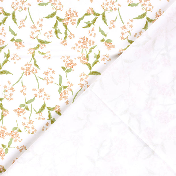 Sergé tissu fleurs imprimé 