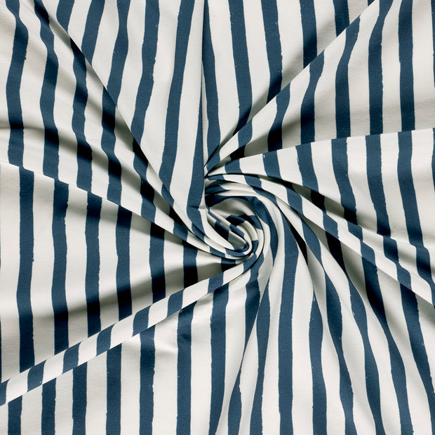 French Terry GOTS tissu Bleu acier imprimé numérique 