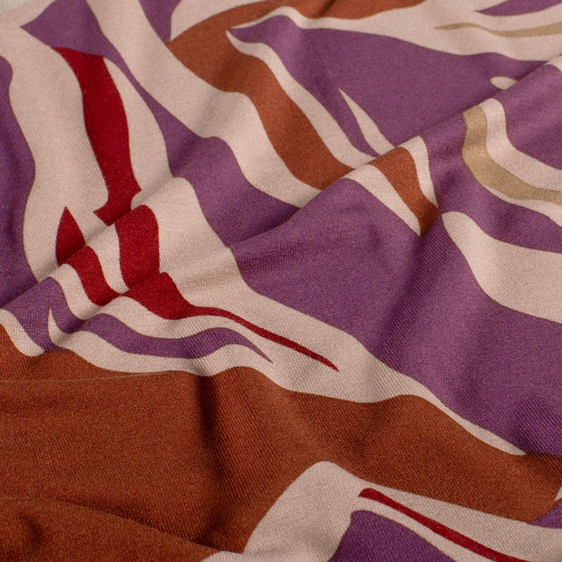 Viscose Vortex Jerséis tela Abstracto Aubergine