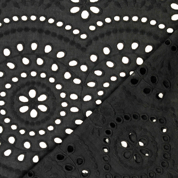  fabric Black embroidered 
