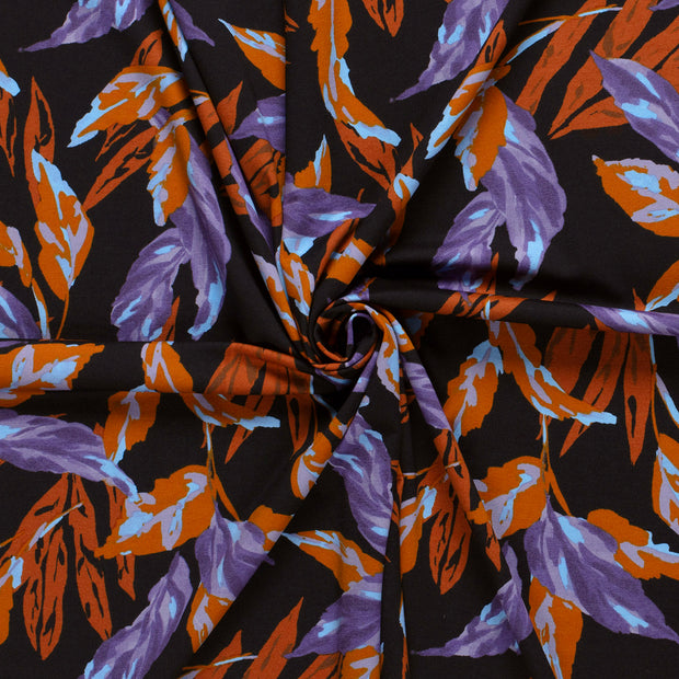 Punta di Roma fabric Black printed 