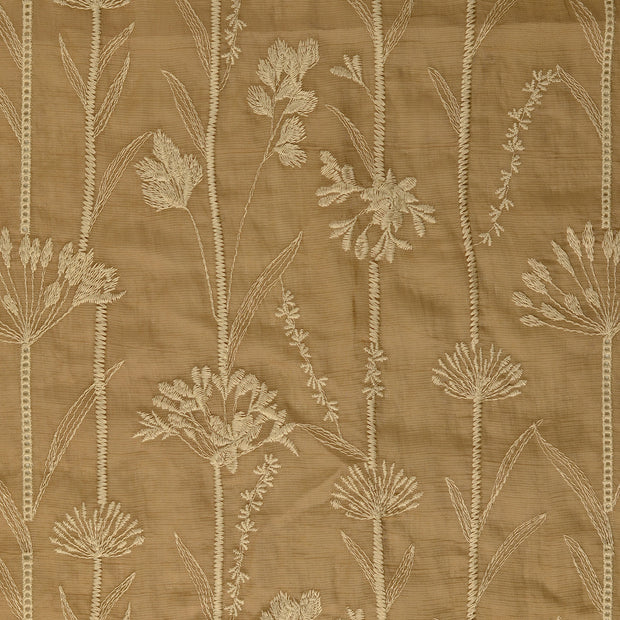 Cotton Poplin fabric Flowers Brown