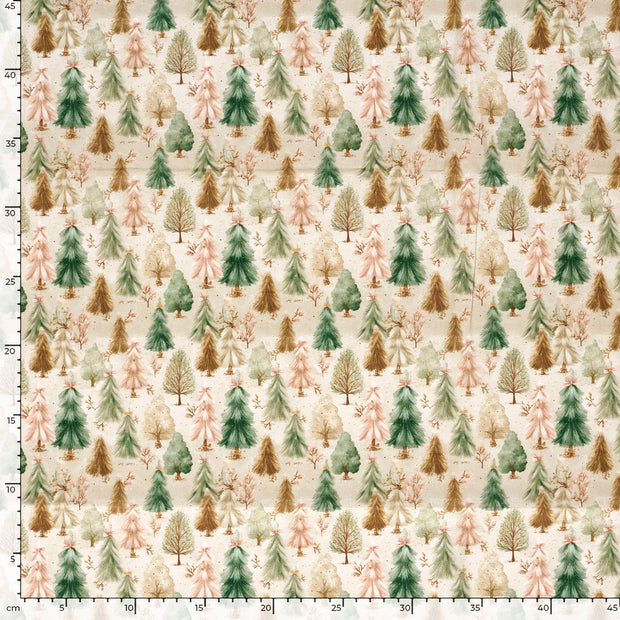 Algodón Popelina tela Navidad Blanco roto