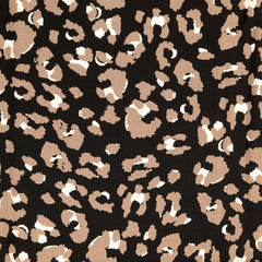 Viscose Poplin printed Animals Black