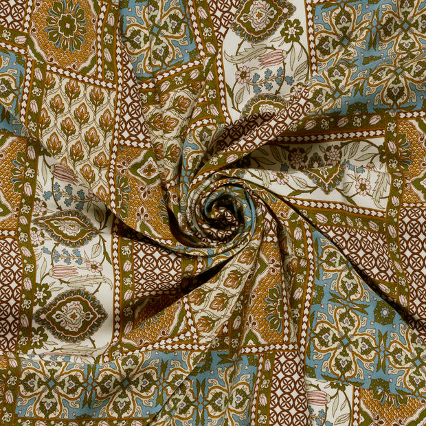 Viscose Satin fabric Oker printed 