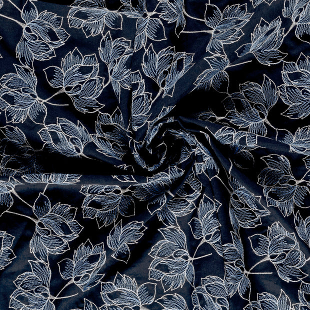  fabric Navy embroidered 